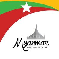 ilustración vectorial de un fondo para el feliz día de la independencia de myanmar. vector