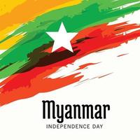 ilustración vectorial de un fondo para el feliz día de la independencia de myanmar. vector