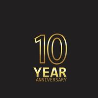 Anniversary Logo Vector Template Design Illustration gold and black