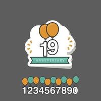 18 Year Anniversary Set Vector Template Design Illustration