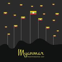 Vector illustration of a Background for Happy Myanmar Independence Day.