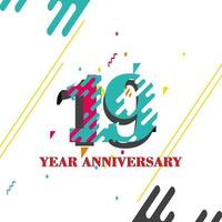 18 Year Anniversary Set Vector Template Design Illustration