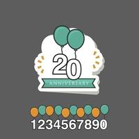 20 Year Anniversary Set Vector Template Design Illustration