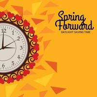 Ilustración vectorial de un banner para cambiar el mensaje de relojes para el horario de verano. vector