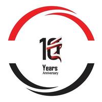 years anniversary logotype with single line white black color for circle celebration vector