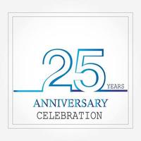 years anniversary logotype with single line white blue color for celebration vector