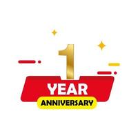 1 Year anniversary celebration vector template illustration