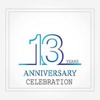 years anniversary logotype with single line white blue color for celebration vector