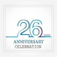 years anniversary logotype with single line white blue color for celebration vector