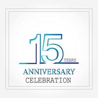 years anniversary logotype with single line white blue color for celebration vector