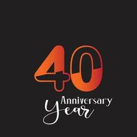 40 Year Anniversary Logo Vector Template Design Illustration