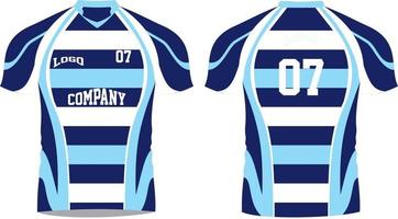 maqueta de camisetas sublimadas de rugby vector