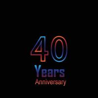 40 Year Anniversary Logo Vector Template Design Illustration