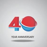 Ilustración de diseño de plantilla de vector de logotipo de aniversario de 40 años