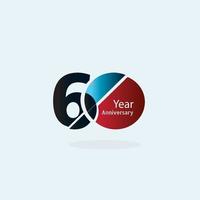 60 Year Anniversary Logo Vector Template Design Illustration