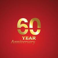 60 Year Anniversary Logo Vector Template Design Illustration