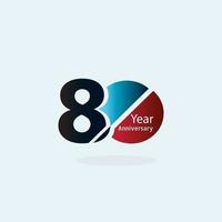 80 Year Anniversary Logo Vector Template Design Illustration