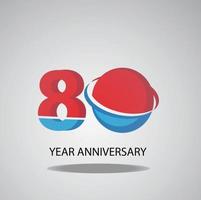 80 Year Anniversary Logo Vector Template Design Illustration