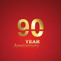 90 Year Anniversary Logo Vector Template Design Illustration