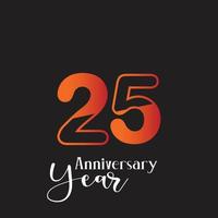 Anniversary Logo Vector Template Design Illustration orange and black