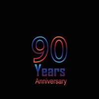 90 Year Anniversary Logo Vector Template Design Illustration