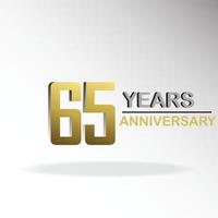 año aniversario logo vector plantilla diseño ilustración oro y blanco