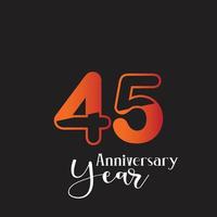 Anniversary Logo Vector Template Design Illustration orange and black