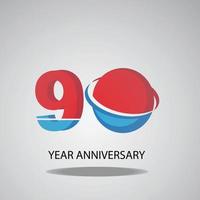 90 Year Anniversary Logo Vector Template Design Illustration