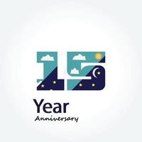 Year Anniversary Logo Vector Template Design Illustration blue and white