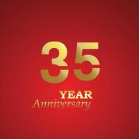 Anniversary Logo Vector Template Design Illustration gold and red