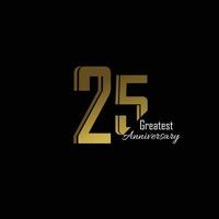 año aniversario logo vector plantilla diseño ilustración oro elegante