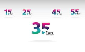 año aniversario logo vector plantilla diseño ilustración arco iris