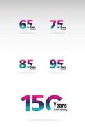 Year Anniversary Logo Vector Template Design Illustration Rainbow