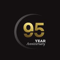 Anniversary Logo Vector Template Design Illustration gold and black