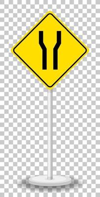 Yellow traffic warning sign