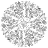 Circular Floral Pattern In Form Of Mandala, Decorative Ornament In Oriental Style, Ornamental Mandala Design Background With Vines Birds And Butterflies Free Vectornd butterflies Free Vector