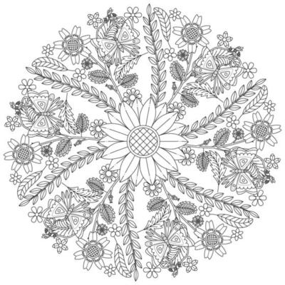 Circular Floral Pattern In Form Of Mandala, Decorative Ornament In Oriental Style, Ornamental Mandala Design Background With Vines Birds And Butterflies Free Vectornd butterflies Free Vector