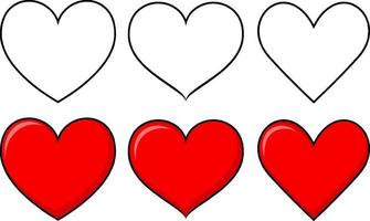 Set of different shapes of heart vector