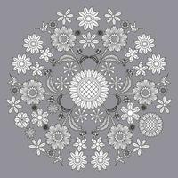 patrón floral circular en forma de mandala, adorno decorativo en estilo oriental, fondo de diseño de mandala ornamental con enredaderas, pájaros y mariposas vector gratuito