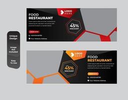 Food social media web banner design template set vector