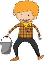 A farmer boy cartoon character isolated vector