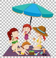 Isolated people at the summer beach vector