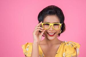 Portrait of fashionable woman with sunglasses photo