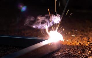 Welding process with spark light photo