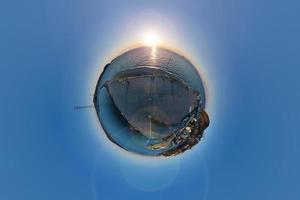 Seascape in tiny planet photography style in Vladivostok, Russia photo