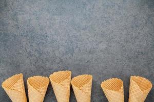 Waffle cones with copy space photo