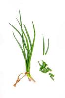 Fresh spring onions photo