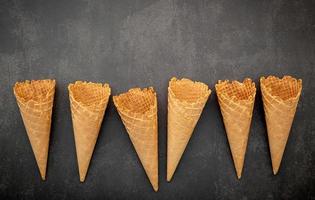 Row of waffle cones photo