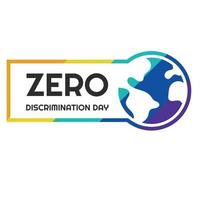cartel del color del arco iris del vector del día de cero discriminación