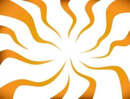 Orange background with curved, wavy lines sticking to one point vector